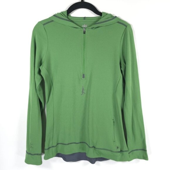 alo Cool Fit Pullover Hoodie 1/2 Zip LS Back Paisley Personal Print‎ Size MEDIUM - Picture 1 of 13
